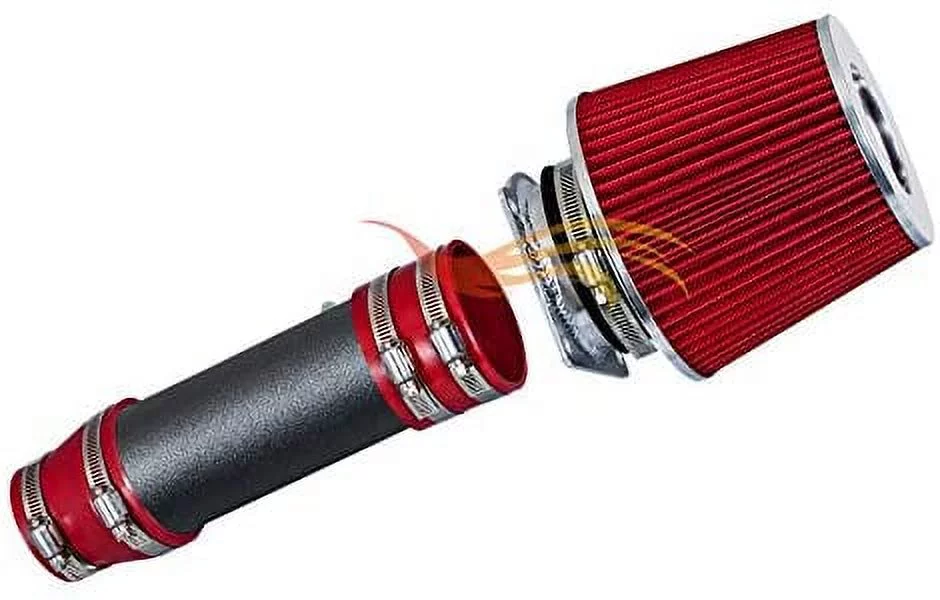 RW SERIES - MATTE BLACK PIPE RED - SHORT RAM INTAKE Compatible For 99-02 Ford Windstar 3.8L V6