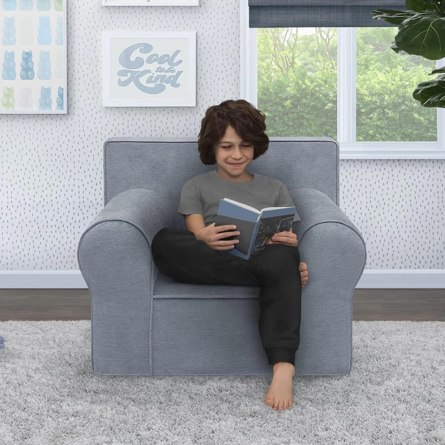 RSJIWOGZ XL Cozee Foam Chair - Perfect Size for  Ages 18 Months - 12 Years+  Denim Blue