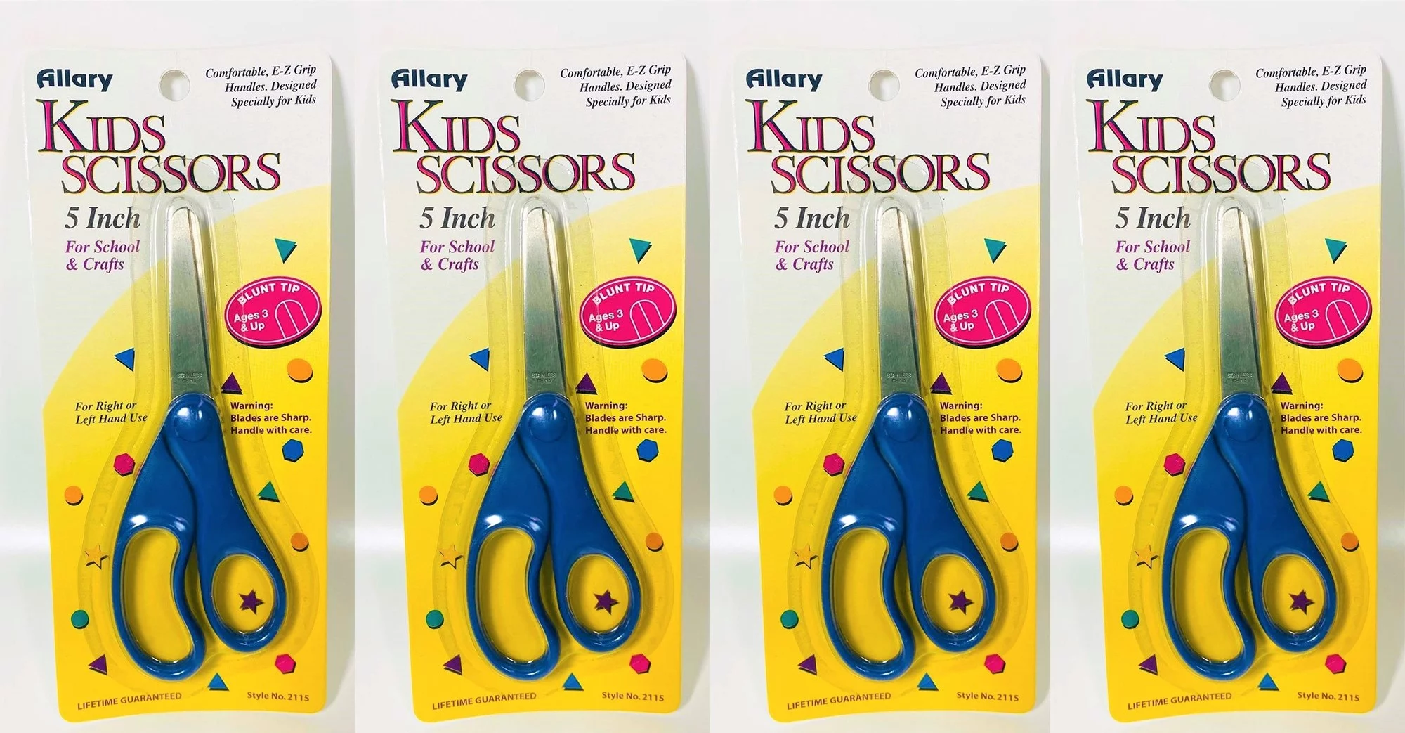 Allary #2111 Kids Scissors, 5 Inch (BLUE) Blunt Tip LOT OF 4