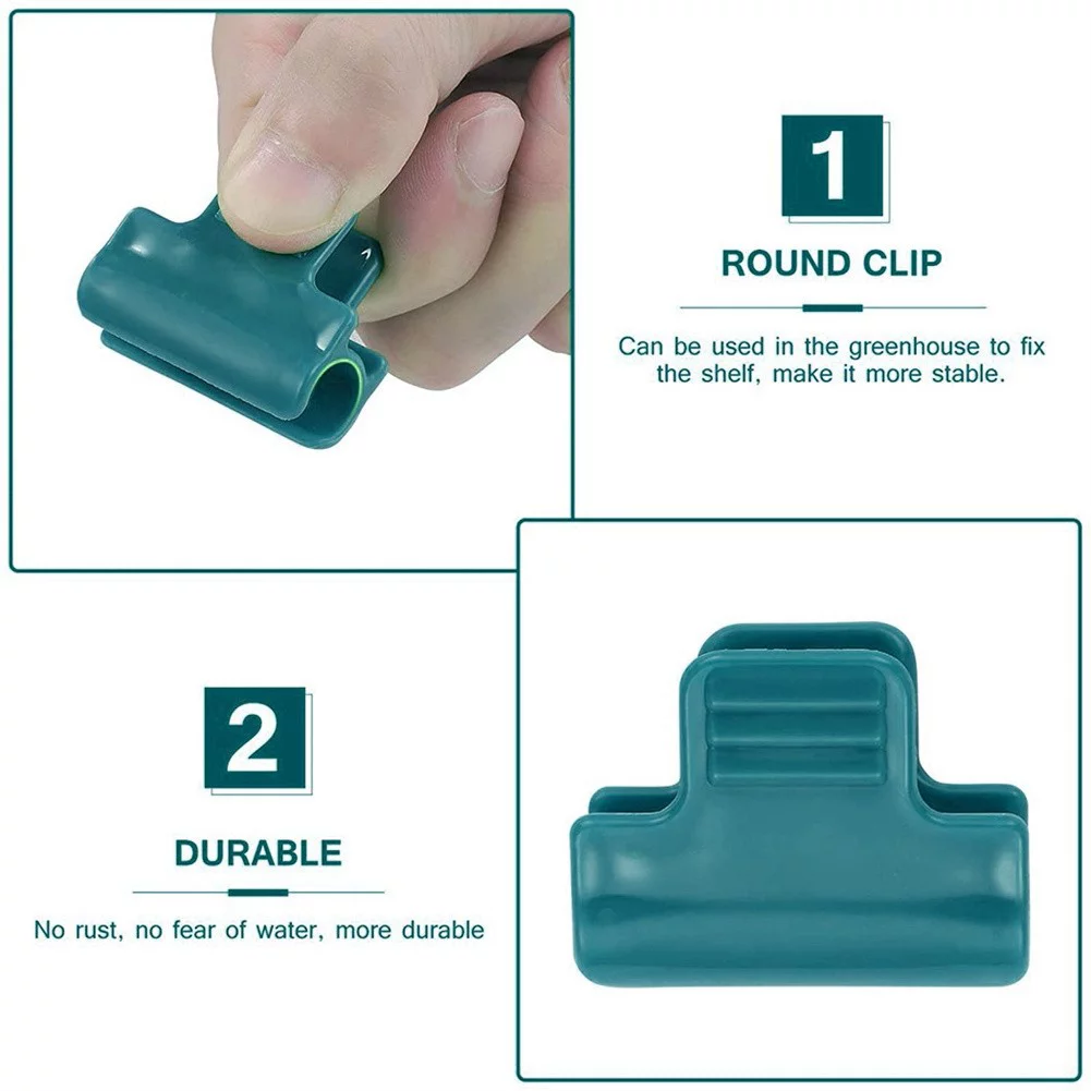 40 Pcs Pipe Clamps Plant Stakes Greenhouse Garden Netting Hoop Clips Tool