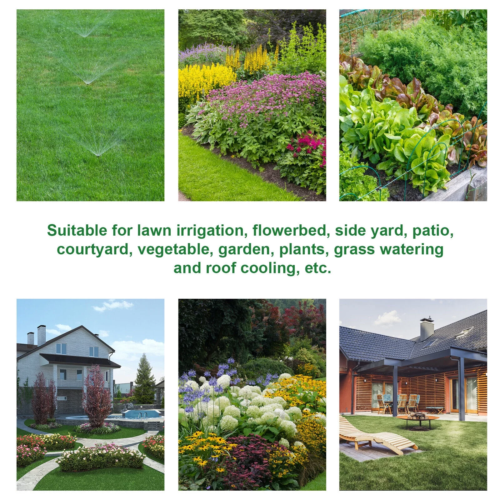 Garden Sprinkler Spray Head 360° Automatic Rotating Lawn Grass Sprinklers System