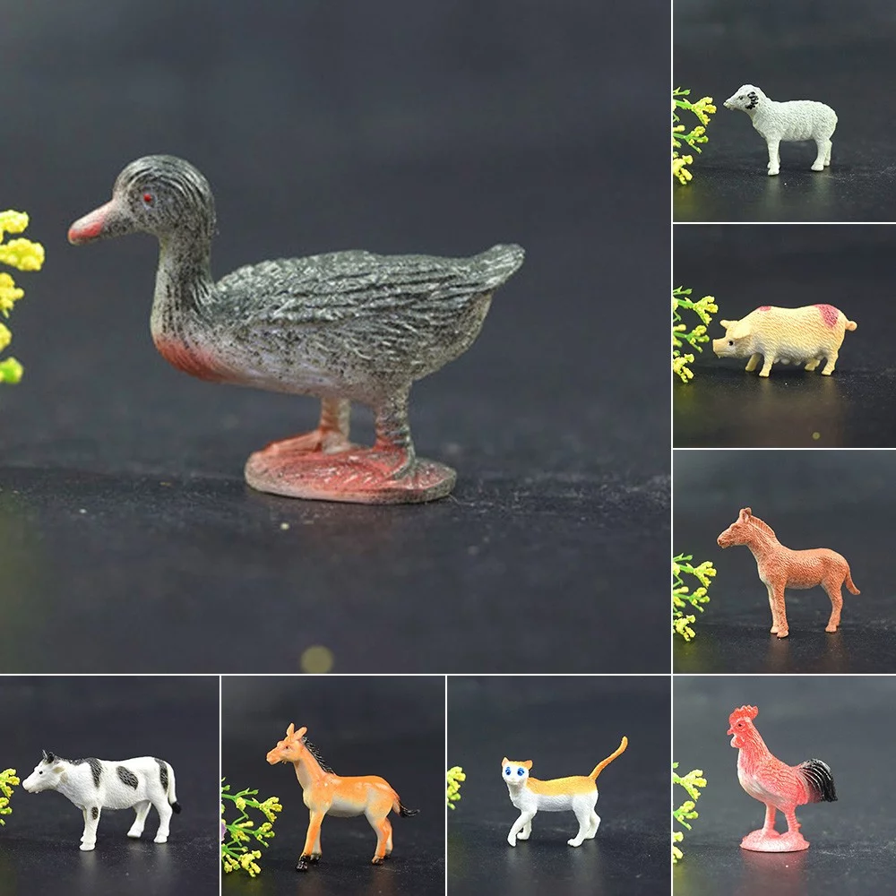 Cumbed Ana Farm Plastic Animal Figures 12 pieces Farm Yard Play Set Toy