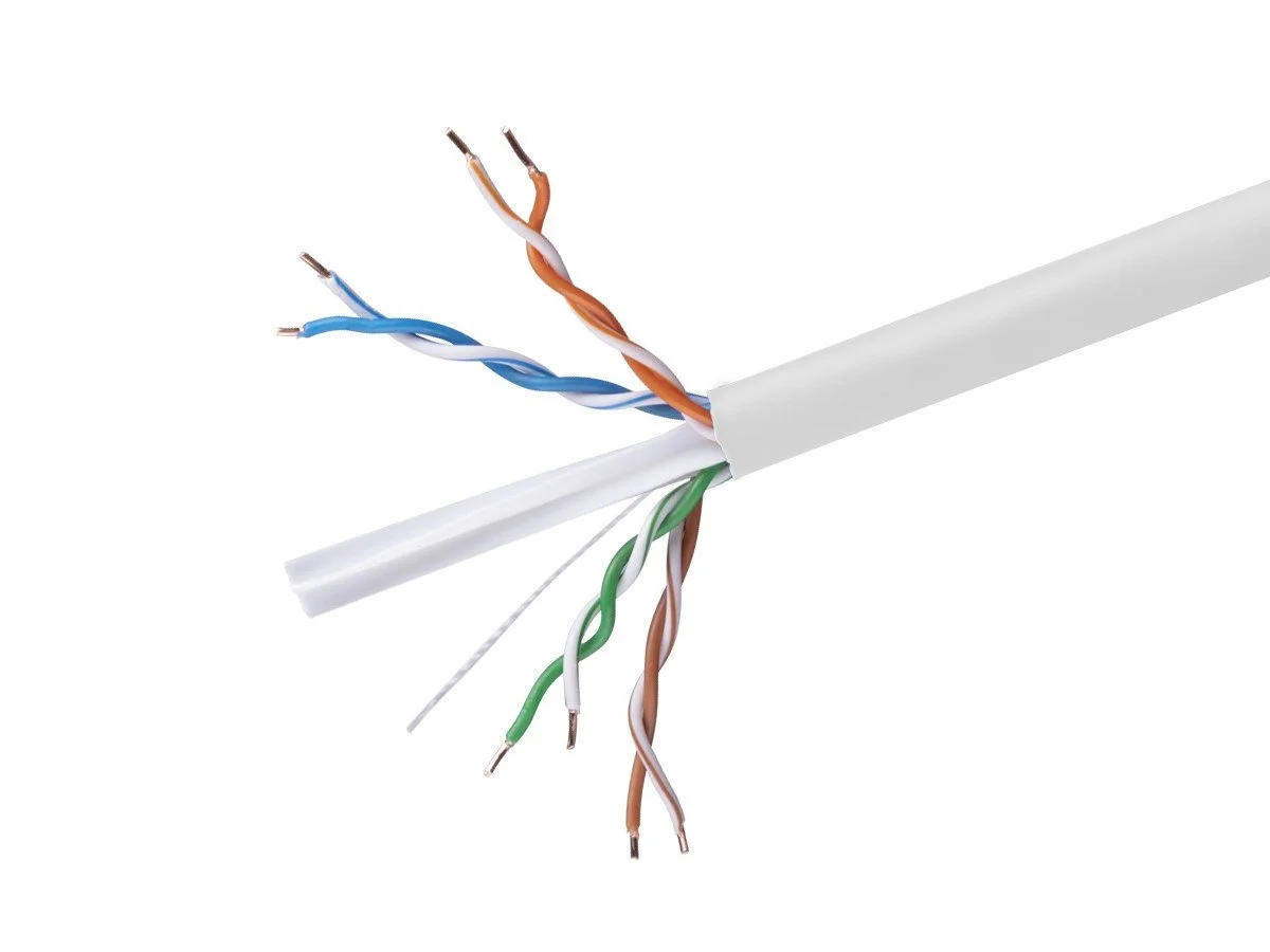 Monoprice Cat6 Ethernet Bulk Cable - 1000 Feet - White, Solid, 550MHz, UTP, CMR, Riser Rated, Pure Bare Copper Wire, 23AWG, No Logo, (UL)