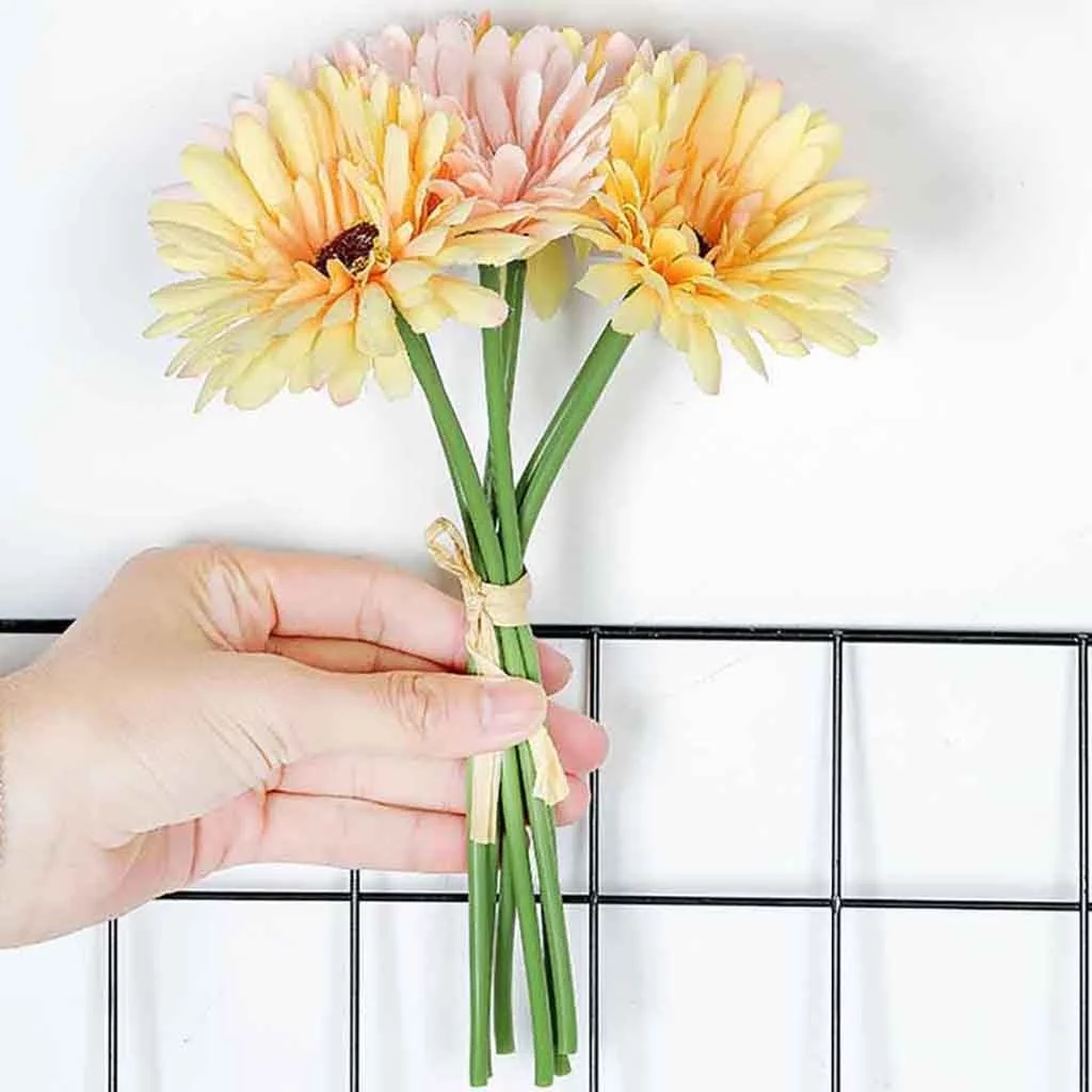 GBSELL Home Clearance Artificial Silk Fake Flowers Daisy Gerbera Wedding Bouquet Party Home Decor Gifts for Women Men Mom Dad