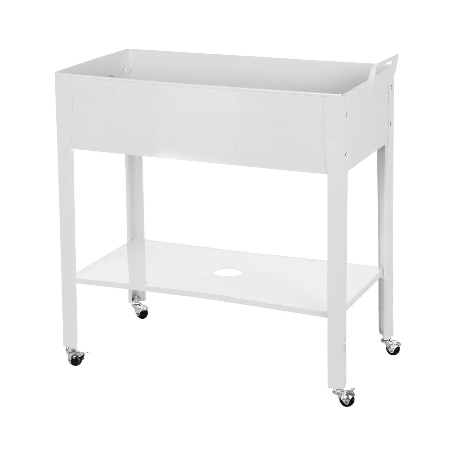 Metal Grow Table with Handle White