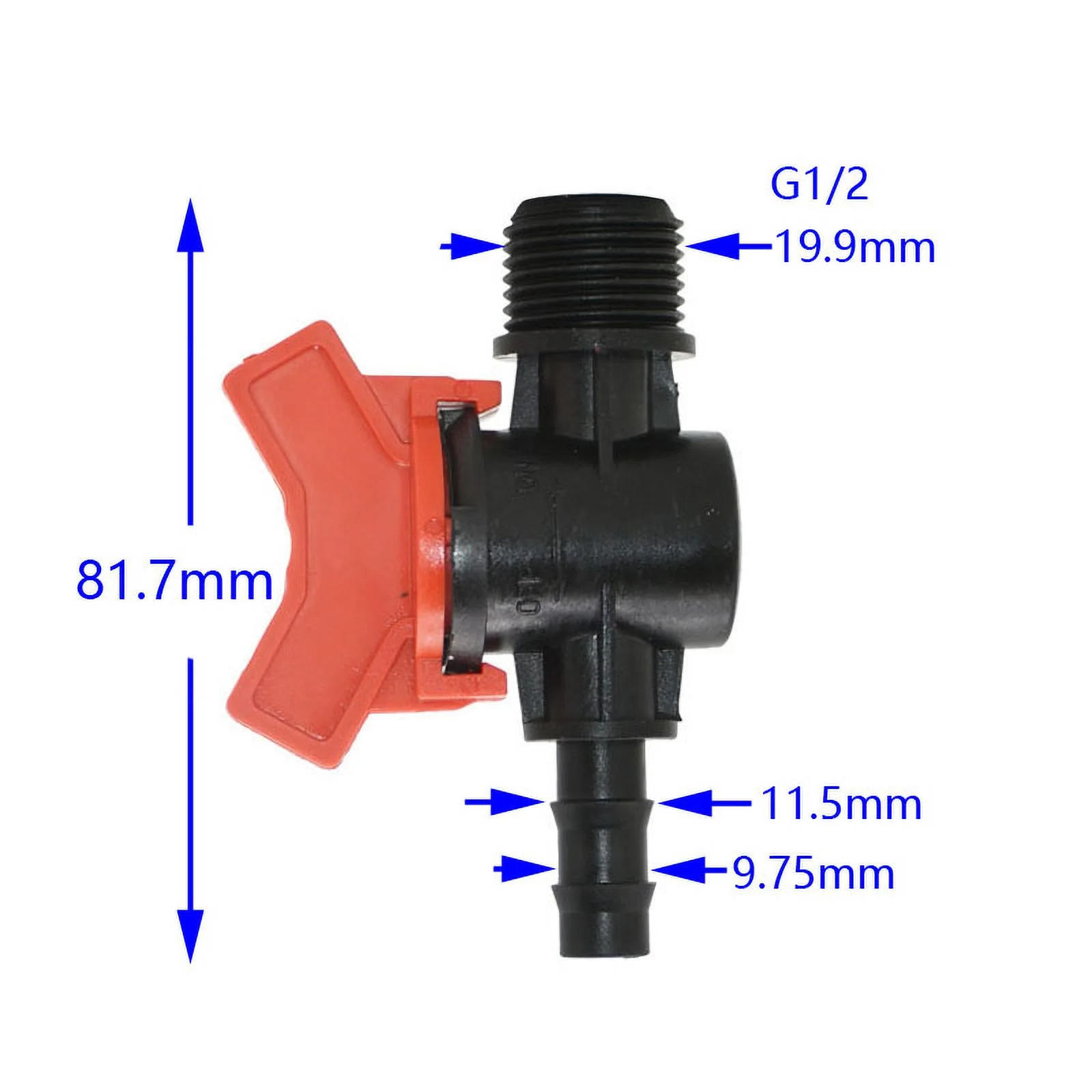 Male 1/2" to 10mm Garden tap 9/12 Garden hose irrigation water valve 3/8" Flow control valve adapter 20pcs