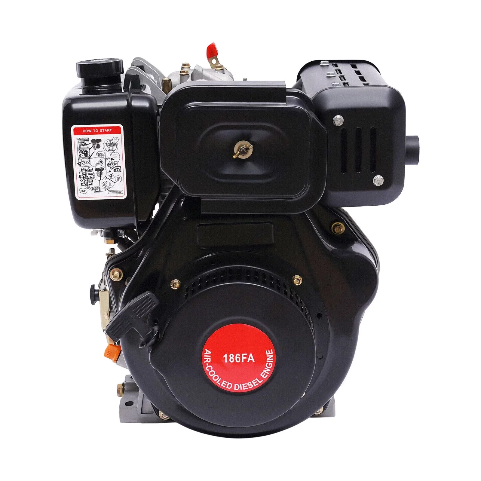 DENEST 10HP 418cc 4 Stroke Tiller Engine Single Cylinder Motor Air Cooling 88mm Shaft Agricultural