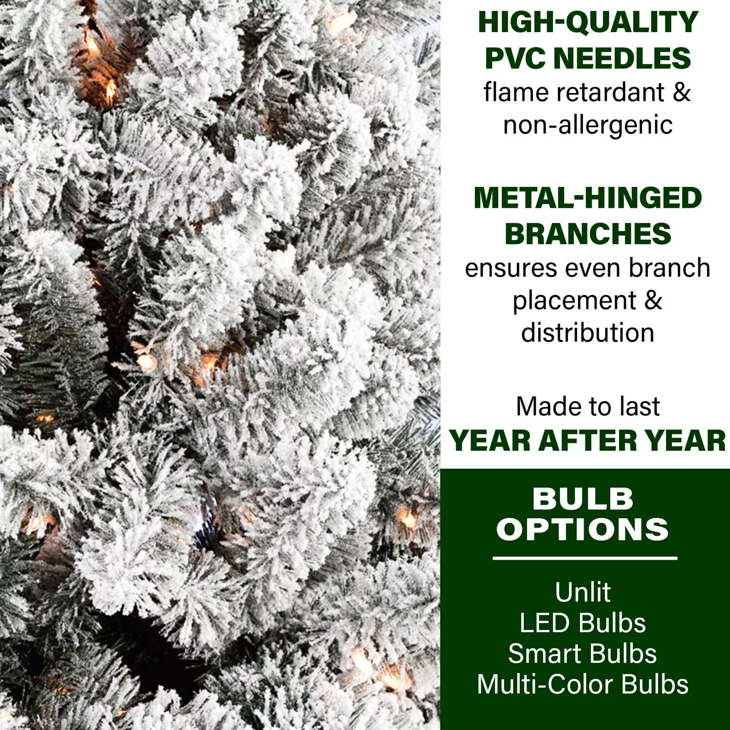 Fraser Hill Farm 10-ft. Flocked Alaskan Pine Christmas Tree, 1150 Dual Multi & Warm White LED Lights