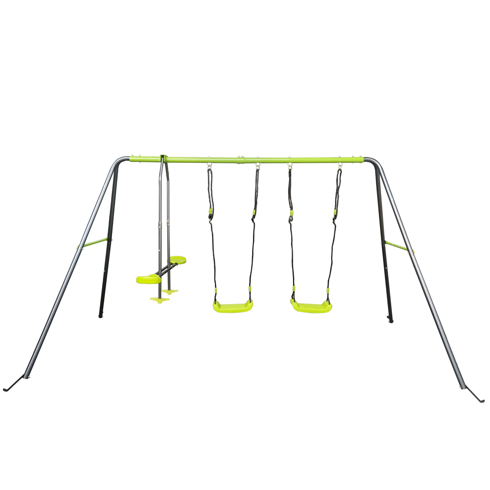 lime green interesting swingset with plastic safe swing set 440lbs for outdoor playground for age 3+ with face to face without tee