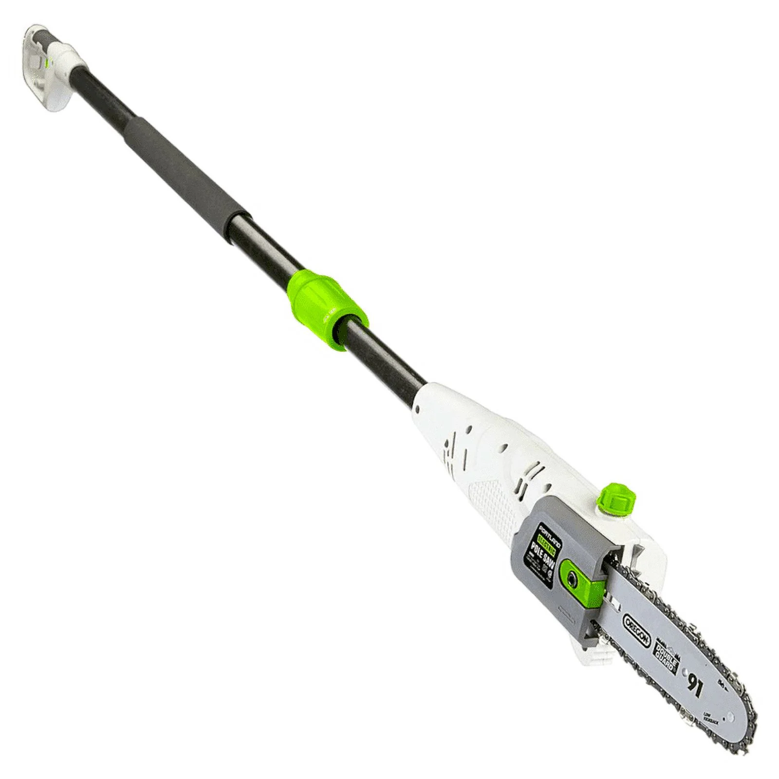 Electric Pole Saw - 6.5 Amp 9.5 Inches bar with 3/8 in. pitch Oregon 8 feet Max Reach chain with easy chain adjustment