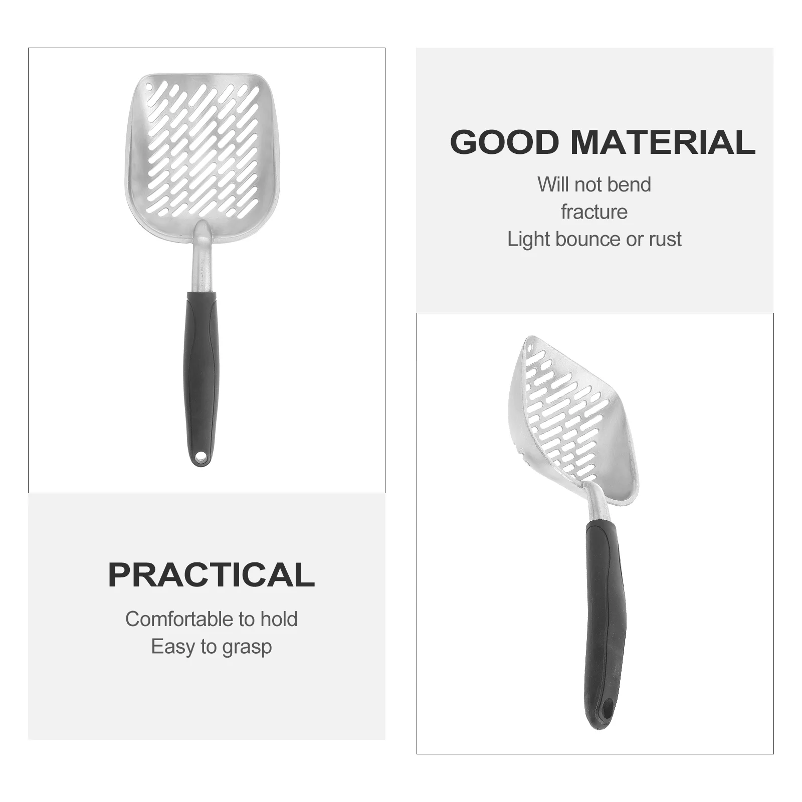 Guichaokj Long Handle Pet Kitty Dog Litter Scooper Durable Metal Pet Sift Shovel (Blue)