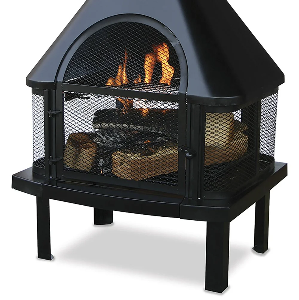 Endless Summer Black Wood Burning Outdoor Firehouse