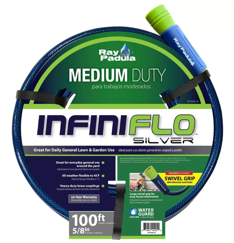 InfiniFlo 100ft Silver Medium Duty Garden Hose