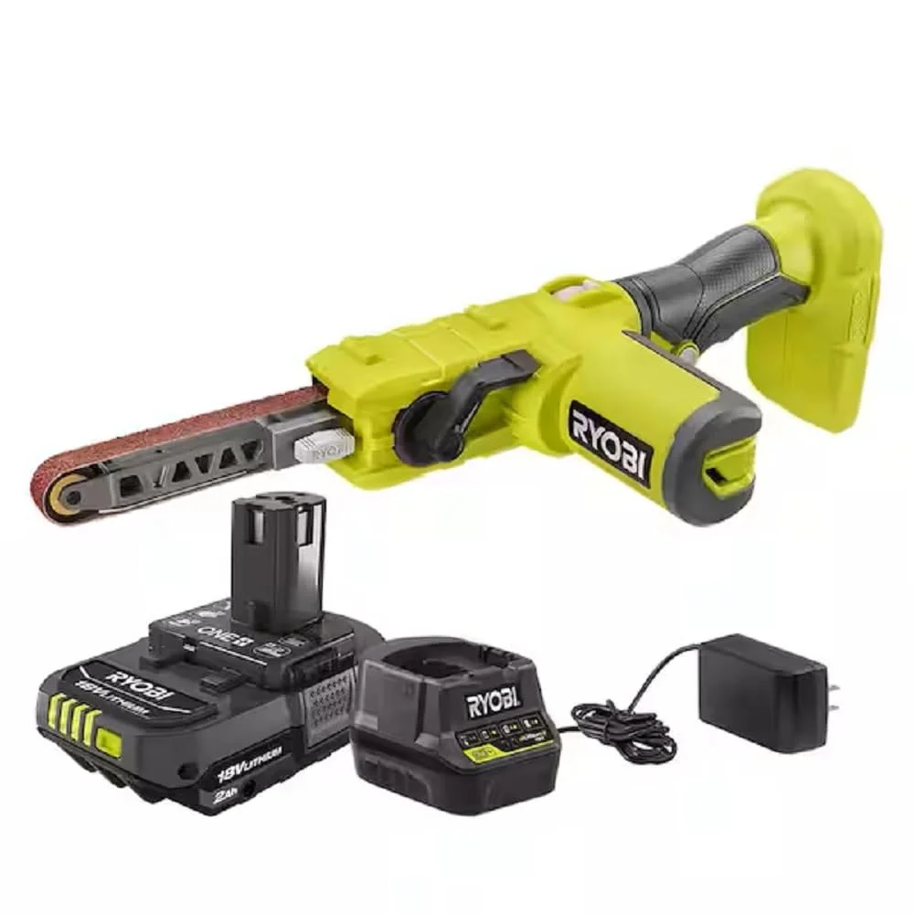 RYOBI ONE+ 18V Cordless 1/2 in. x 18 in. Belt Sander with 2.0 Ah Battery and Charger