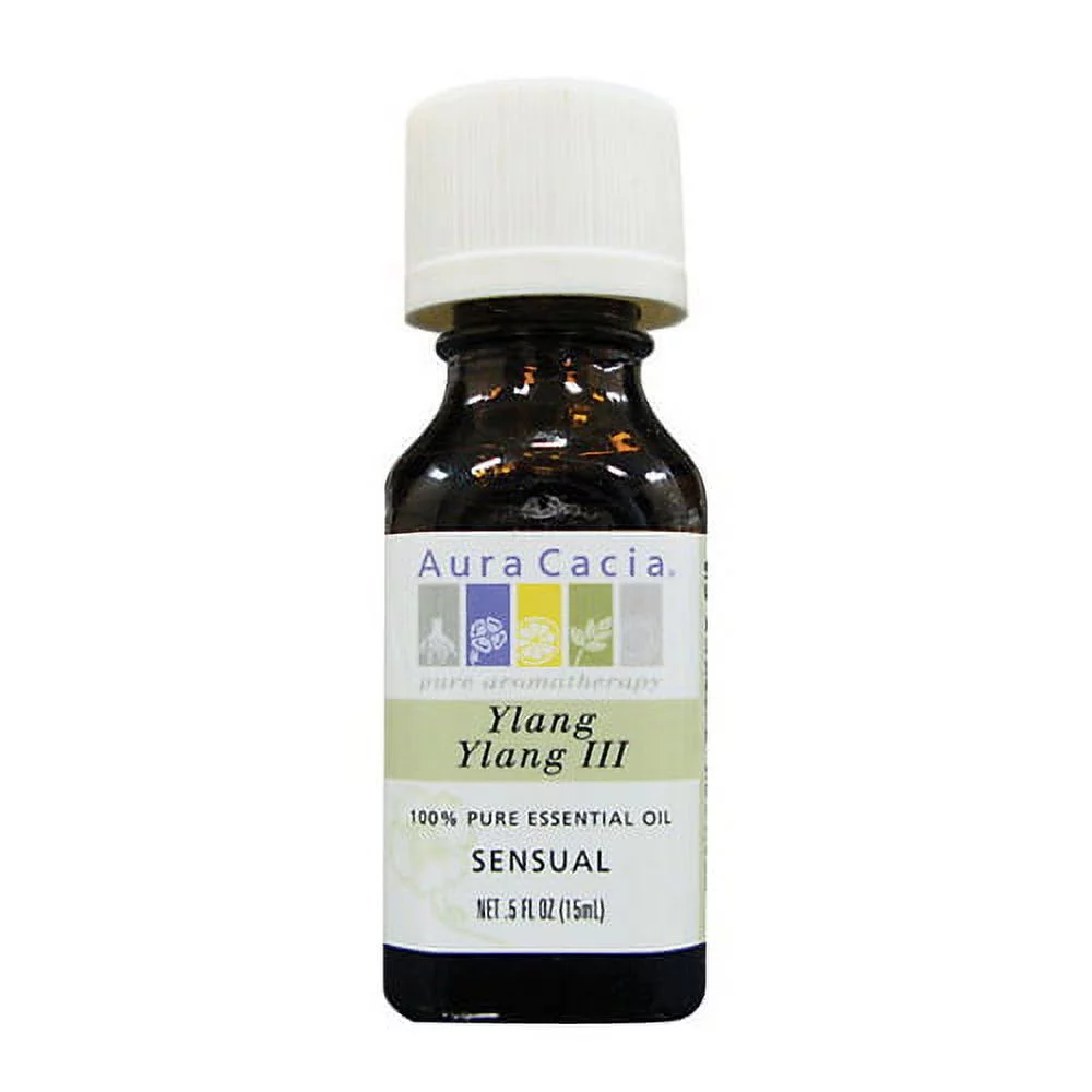 Aura Cacia 100% Pure Essential Oil Sensual Ylang Ylang (Cananga Odorata) - 0.5 Oz, 2 Pack