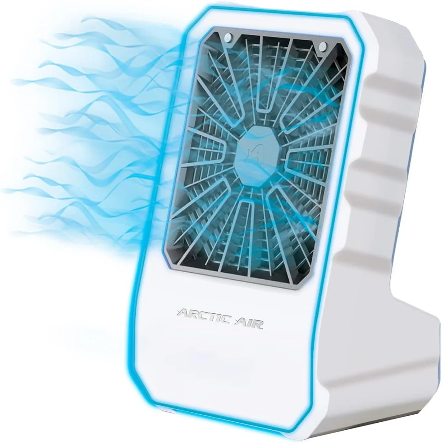 Outdoor Evaporative Cooler  Portable & Ultra-Quiet Air Cooler with 4 Fan Speeds  USB Rechargeable  6-Hour Battery Life  Great for the Beach  Pool  Deck  Garden & More White