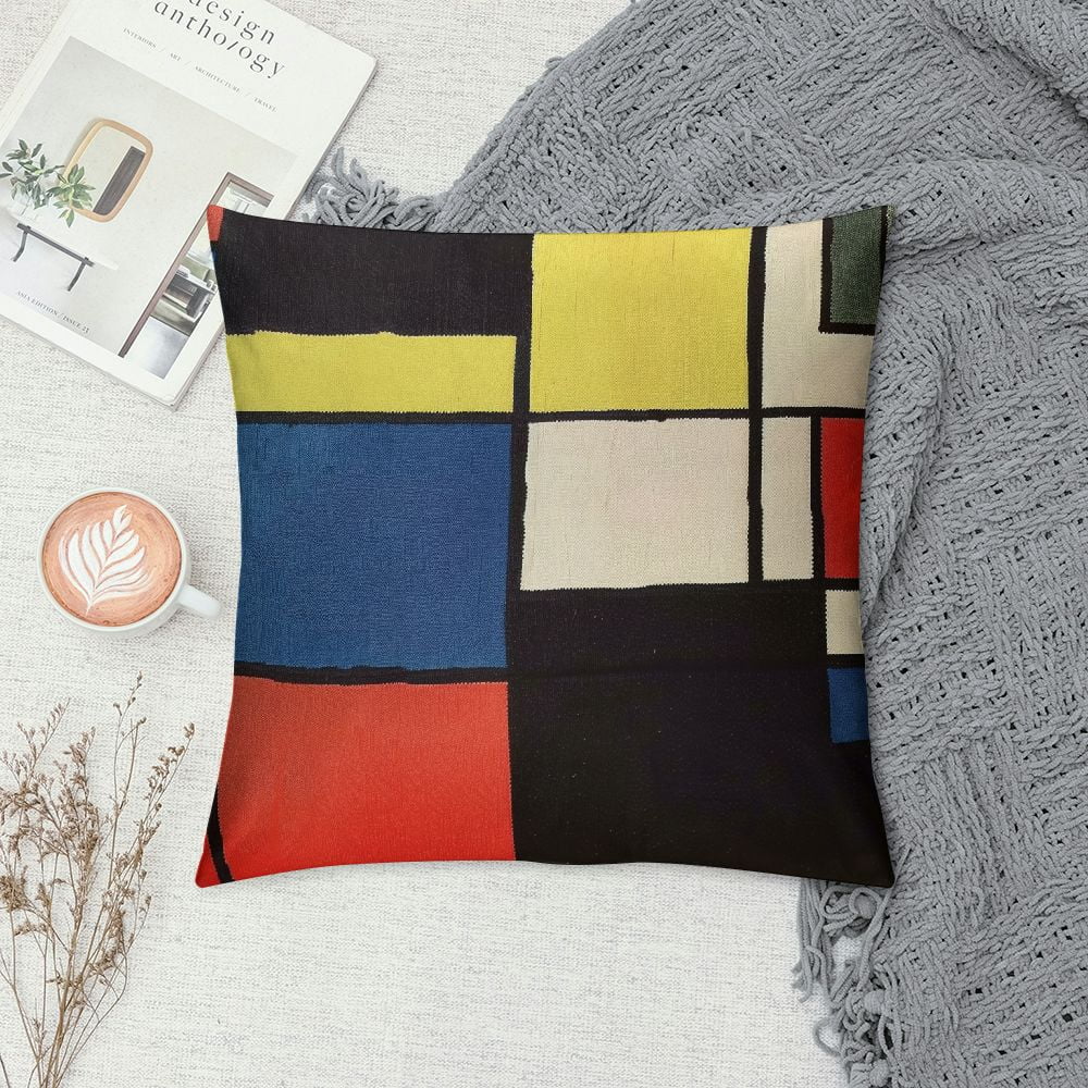 Pillow Cover Red White Blue Black - Pillowcase Chair Cushion Outdoor Chair Wool