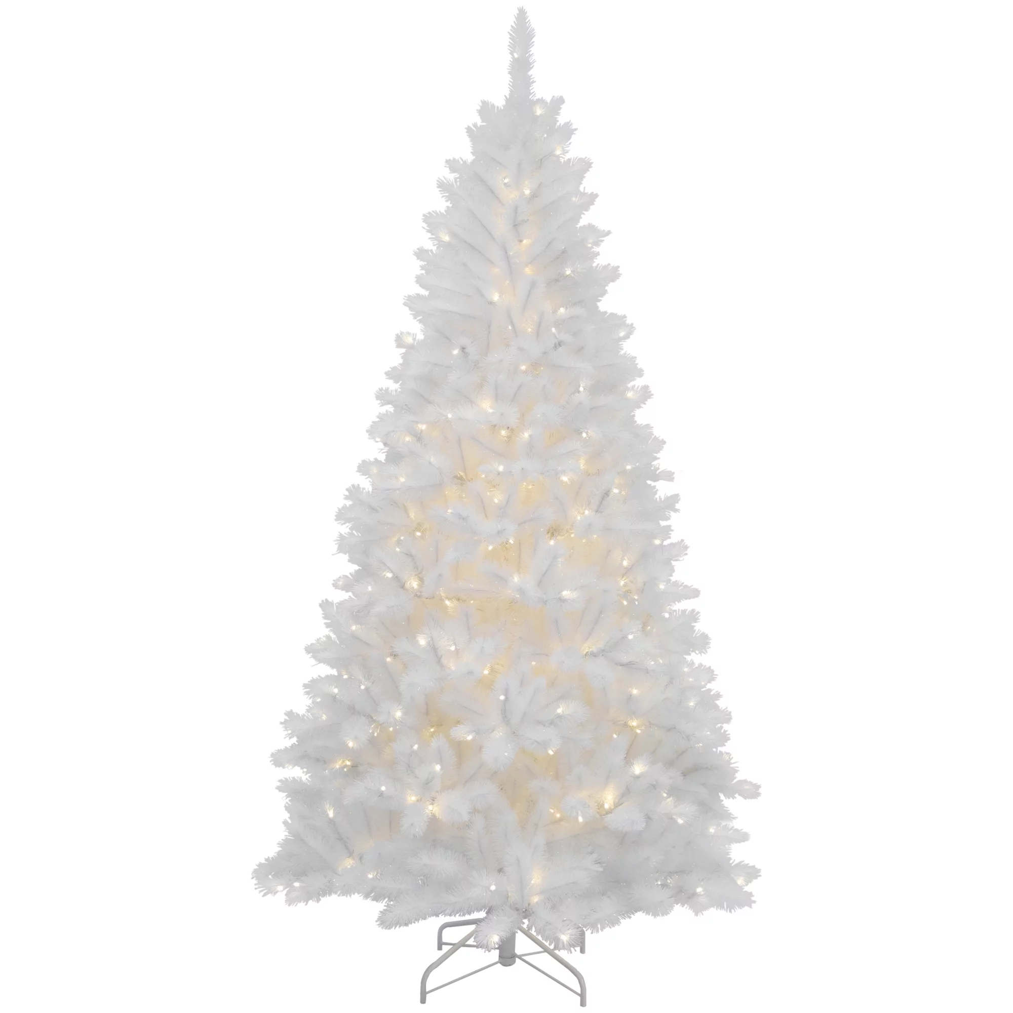 Northlight 7.5' Prelit Artificial Christmas Tree Sparkling White Alaskan Pine - Clear Lights