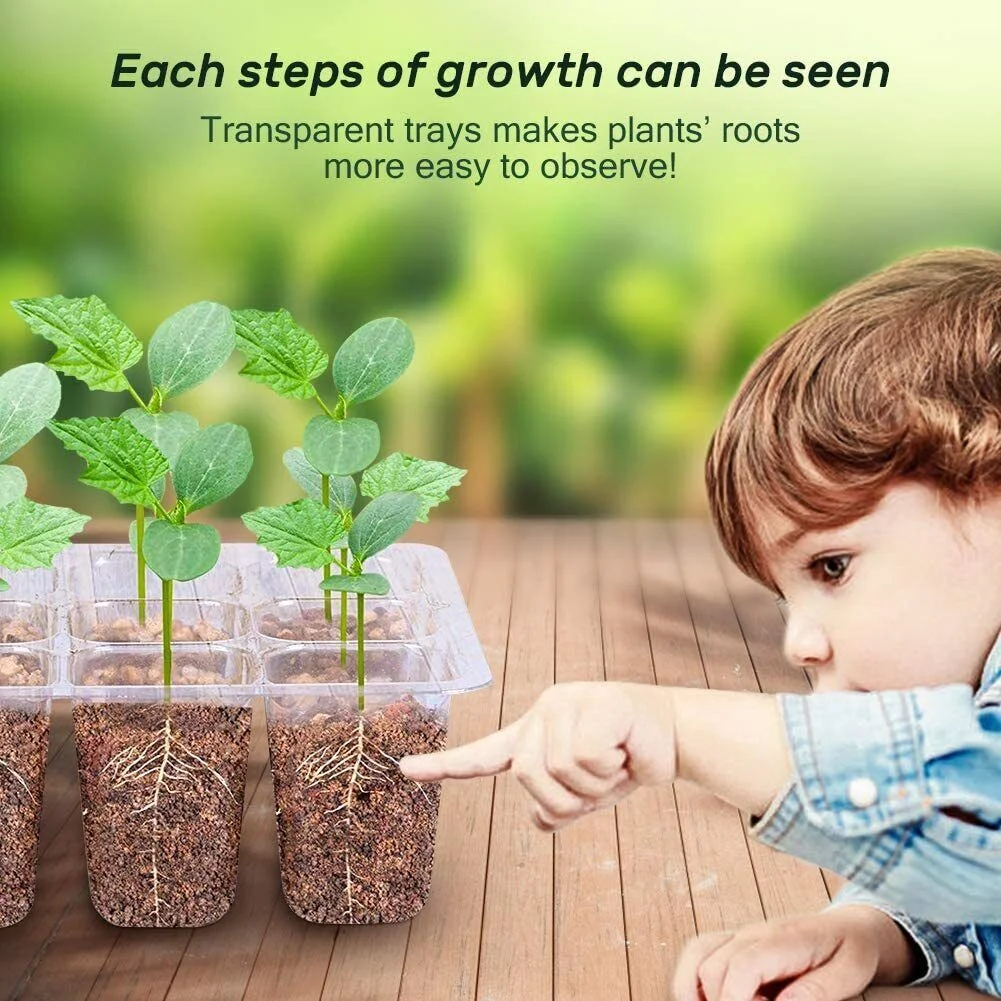 Plant Seed Starter Tray with Dome Greenhouse Germination Kit - Set of 5