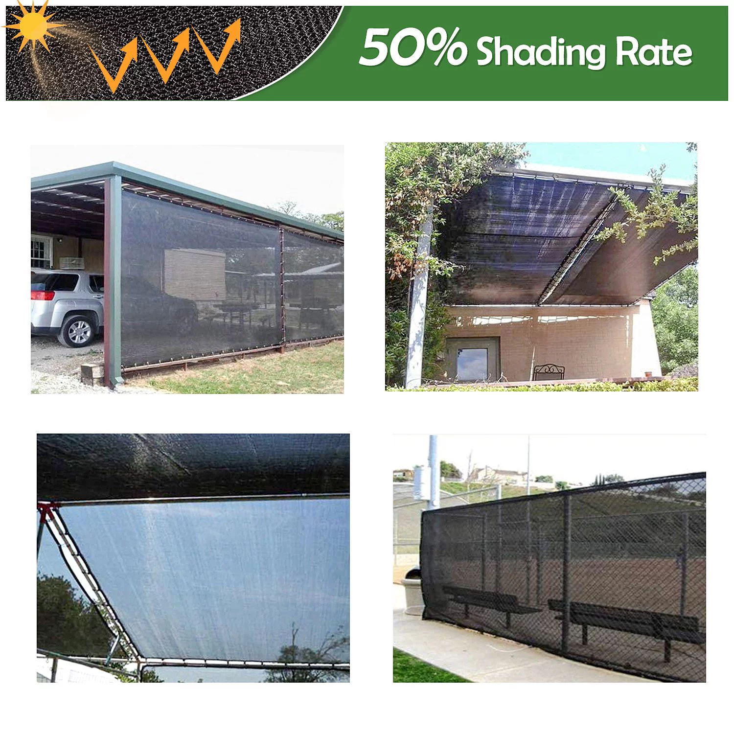 10'x50'Black Shading Net, Densified Thickened Courtyard Balcony Sunshade Greenhouse Agricultural Shading Net