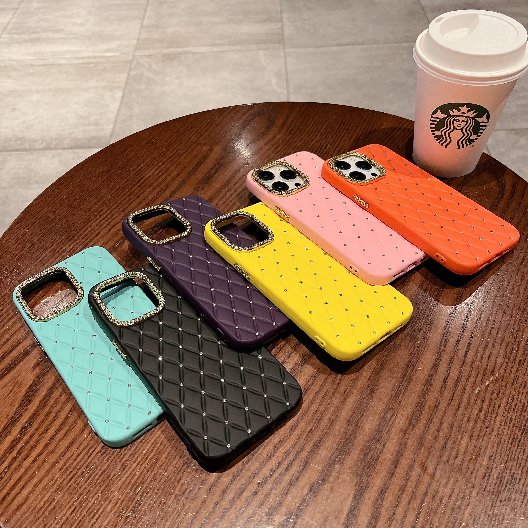 Mantto for iPhone 14 Pro Max Case for Women Girls, Bling Diamond Glitter Rhinestone Crystal Sparkle Shiny Rhombic Plaid Pattern Slim Silicone Soft TPU Phone Case for iPhone 14 Pro Max,Black