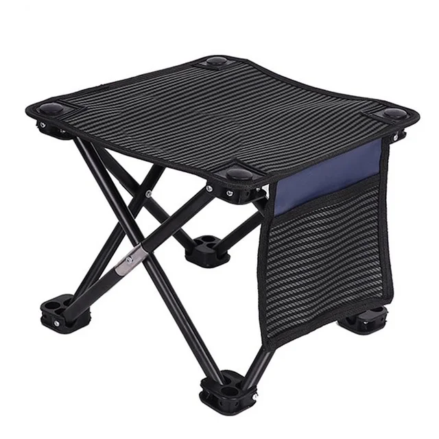 Folding Stool with Side Pocket Fold  Chairs Portable Collapsible with  Bag  Outdoor Camping Walking Hiking Fishing