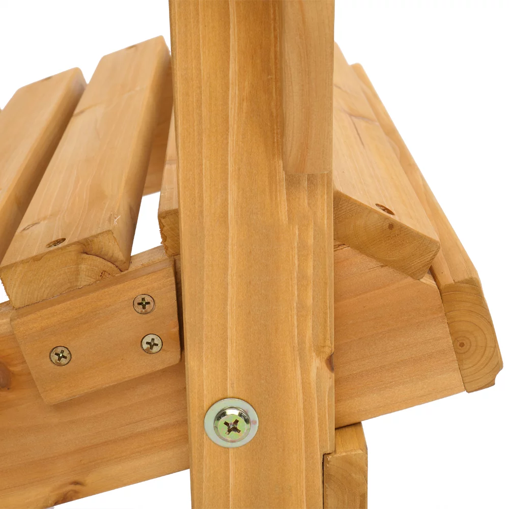 Folding Wooden Adirondack Lounger Chair Brown