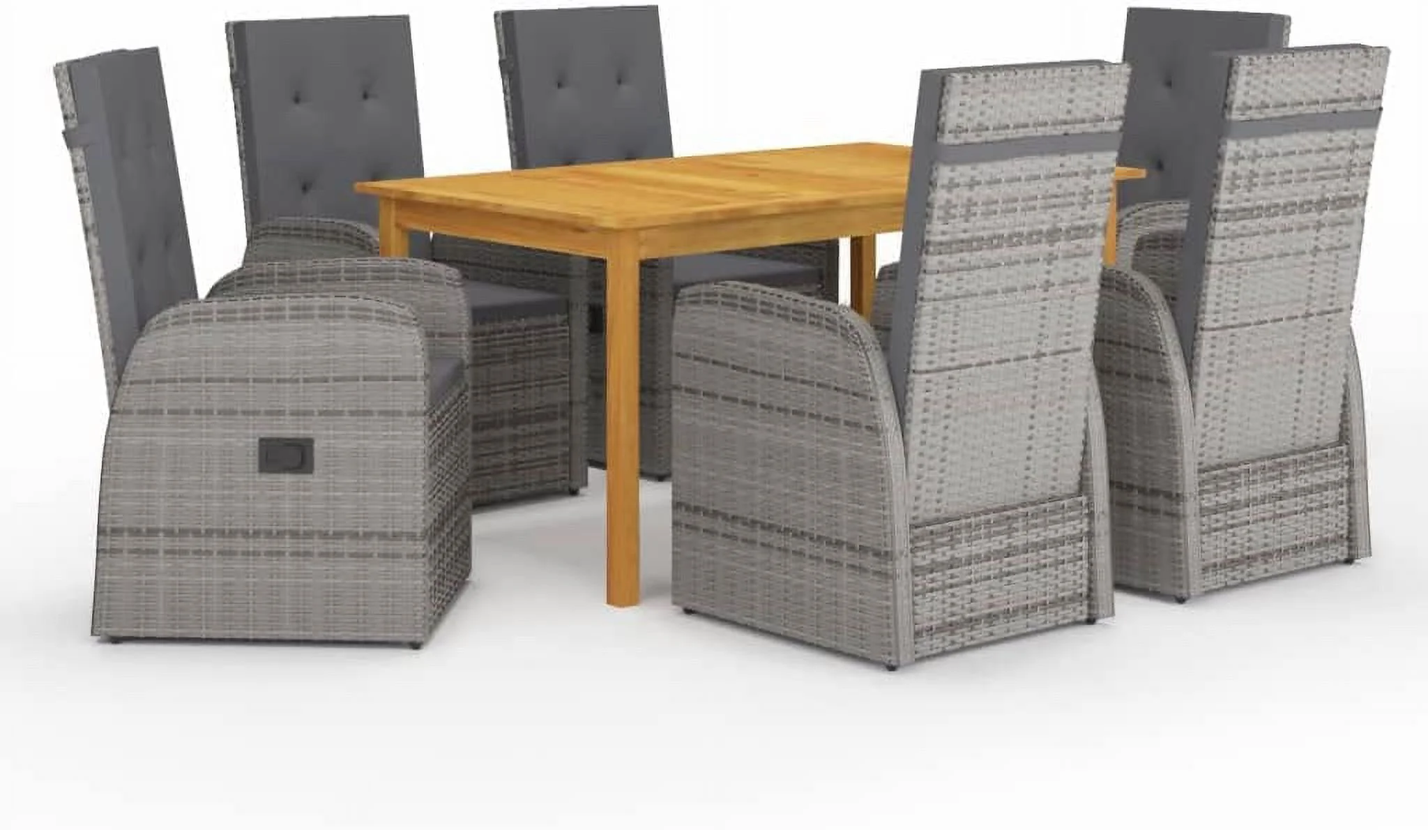 7 Piece Patio Dining Set Outdoor Dining Chairs Outdoor Patio Furniture Patio Furniture Set Patio Conversation Seat Small Kitchen Table Set Balcony Furniture for Homes Garden Backyard  Gra