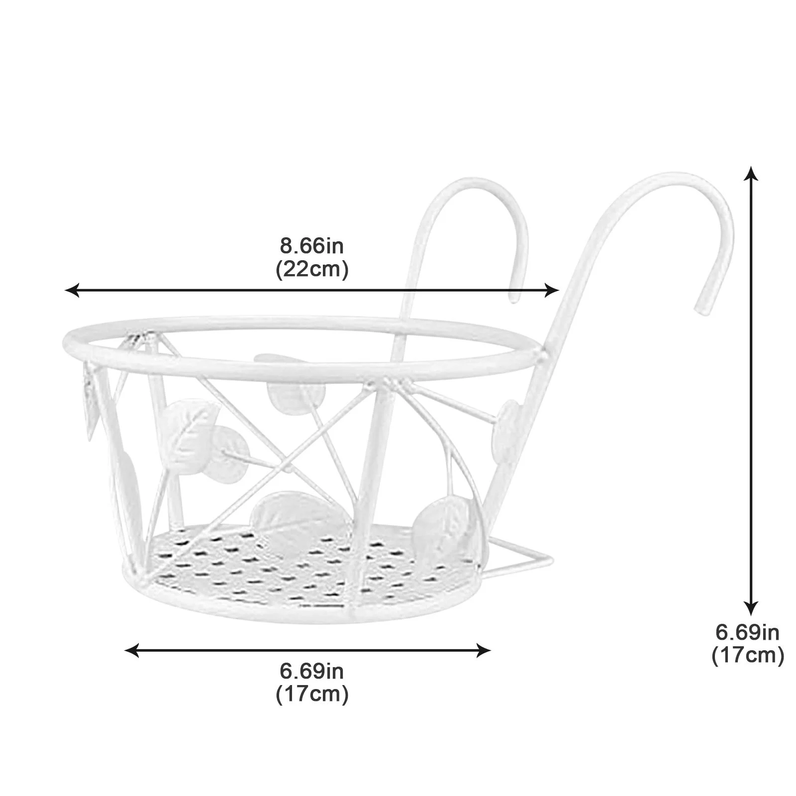 MOQIN Metal Art Hanging Basket Flower Pot Holder Hanger Fence Garden Plant Rack Decor