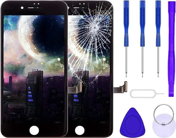 DATTON Compatible with iPhone 8 Plus 5.5 Inch Retina HD LCD Touch Screen Digitizer Glass Full Assembly Replacement in Black with Repair Tools