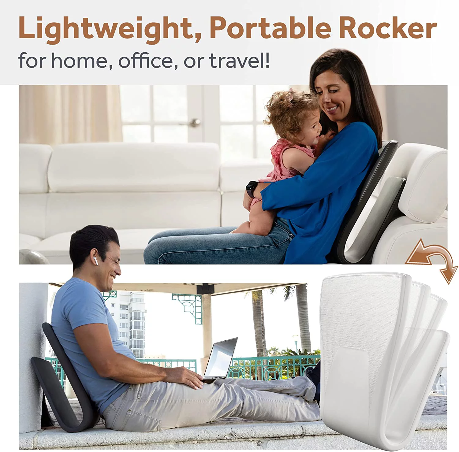 Portable Rocking-Chair - Ideal for Nursery   Home-Office-Chair-Outdoor-Use  Travel for Moms  Dads  Seniors - Replaces  for Glider - Baby Registry-Shower Gift | Carbon