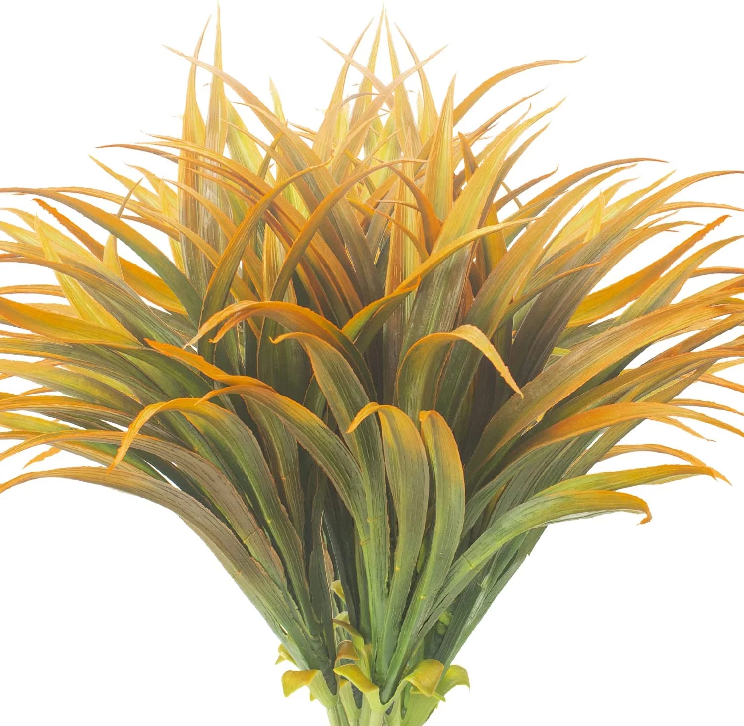 Asisol 6pcs Artificial Fall Fake Grass Plants Faux Greenery Plastic Plant Outdoor UV Resistant Shrubs for Garden Porch Window Box Home Decor (Yellow)