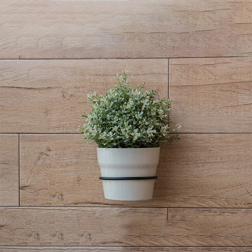 3pcs Wall Mounted Flower Pot Tray Metal Iron Ring Flowerpot Wall Bracket Planter Tray (17.5x15x6.2cm)