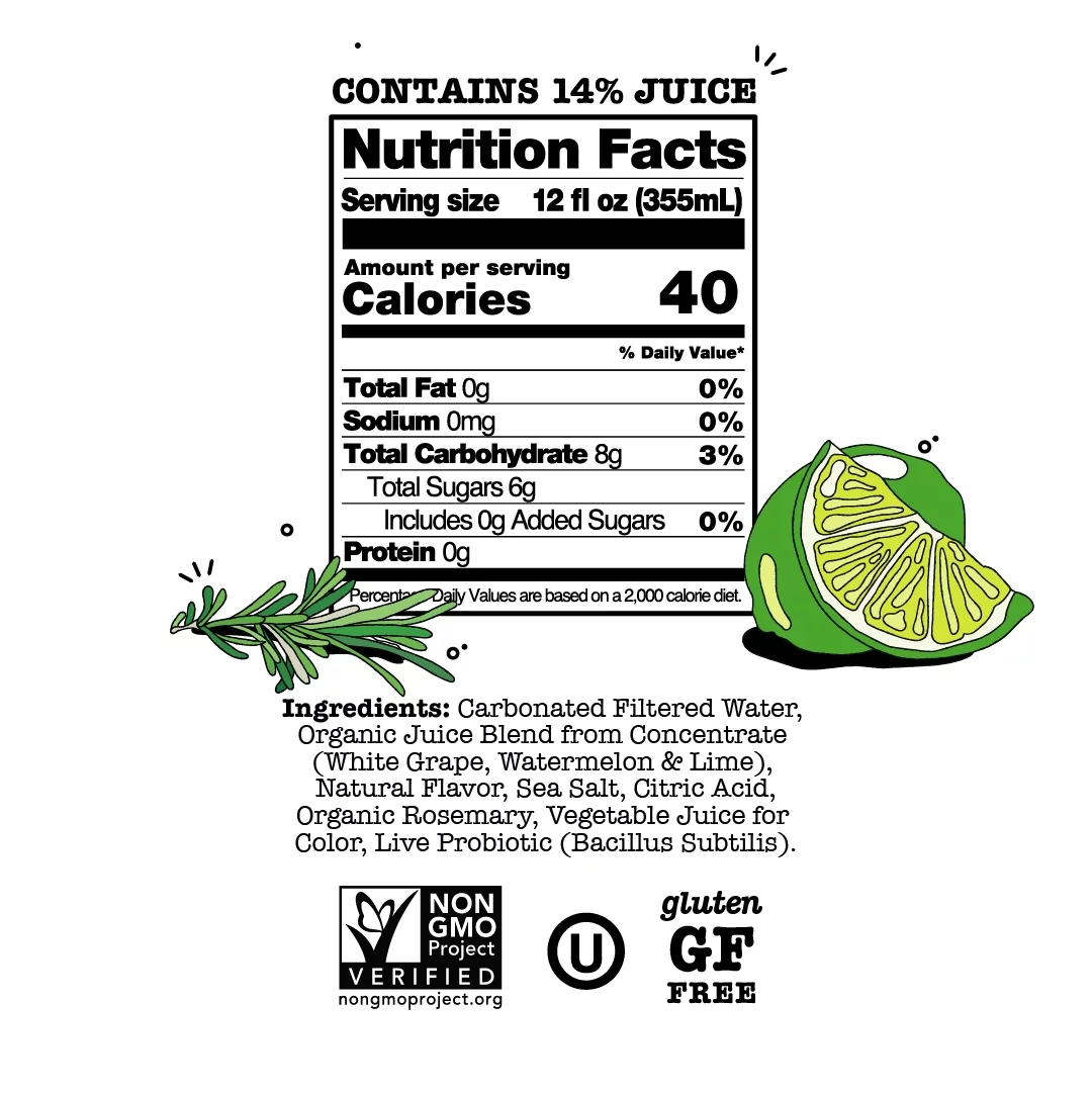 Culture Pop Sparkling Probiotic Soda, Watermelon Lime, 12 Fl Oz Cans (Pack of 12)