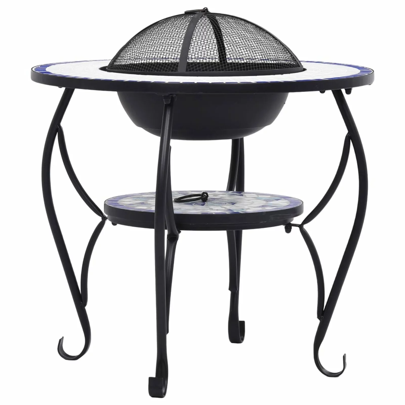 Suzicca Fire Pit Table Blue and White 26.8