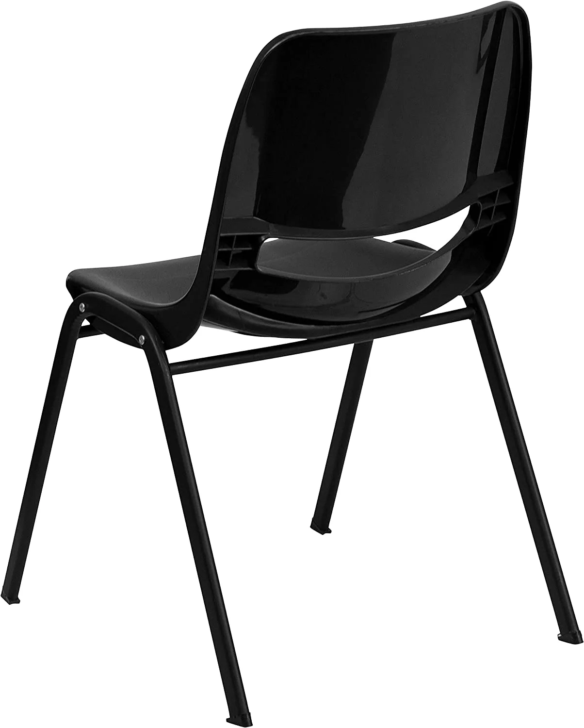 Black Ergonomic Shell Stack Chair - Black Frame And 14