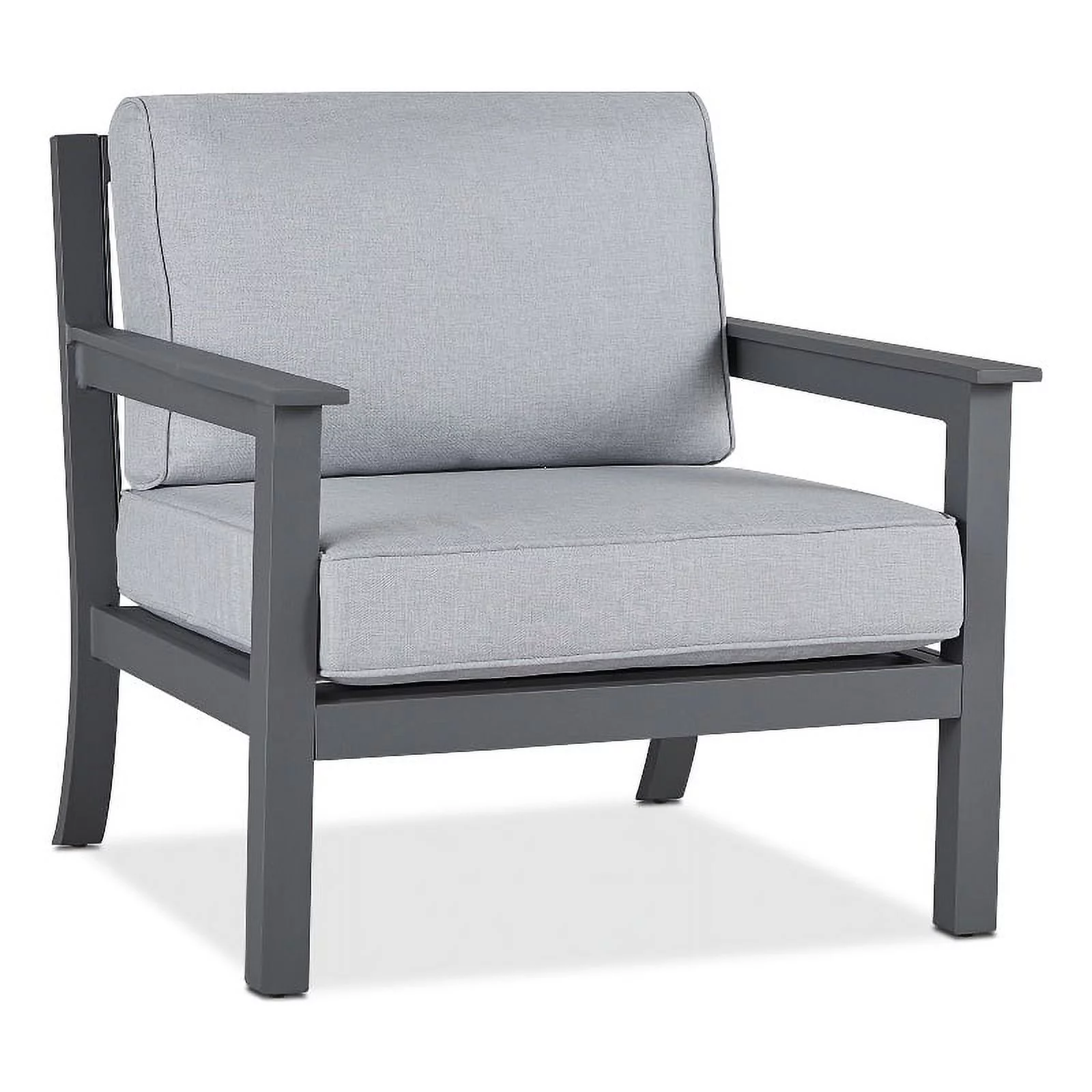 Real Flame Ortun Aluminum Outdoor Chair With Cushions in Gray