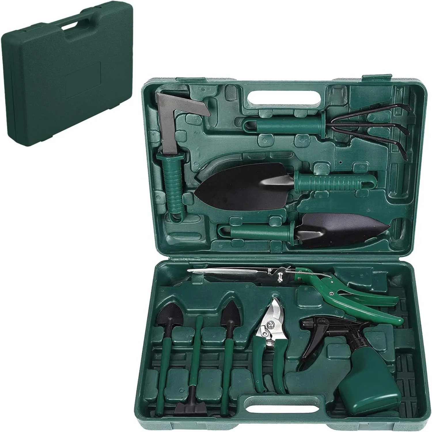 Garden Tools Set 11 Piece Gardening and Planting Kit with Carrying Case Succulent Tools Set Planting Tools Kit Including Shovel  Rake  Fork  Weeder  Trimmer Gardening Gift Set for Gardene