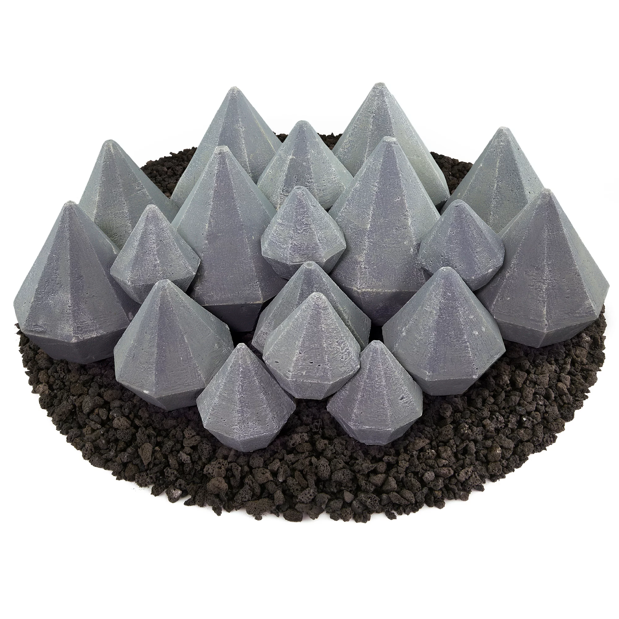 Pewter Gray, Ceramic Fire Diamonds |  Mixed Set of  18