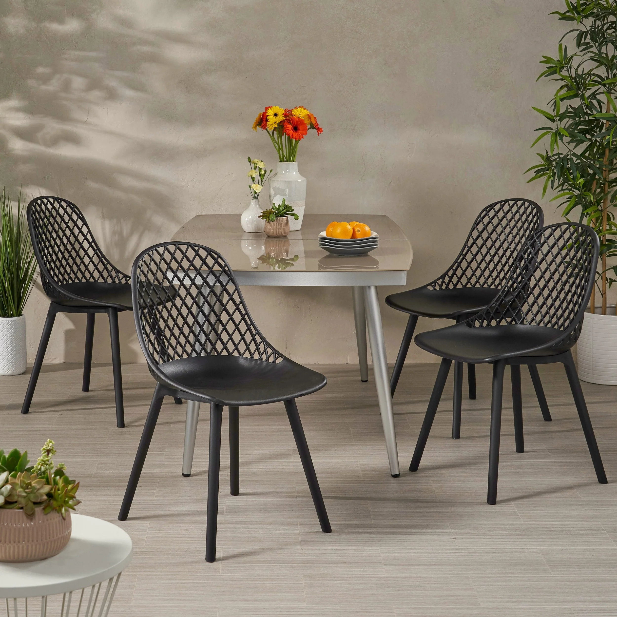 Christopher Knight Home Lily Modern Outdoor Dining Chair (Set of 4) by  - 18.00