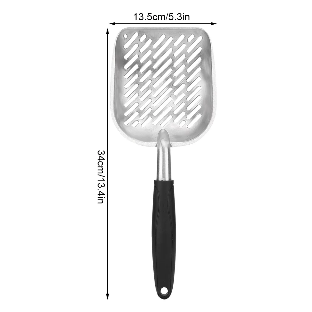 Goldmeet Aluminum Alloy Pet Cat Litter Scoop Sifter Shovel Hollow Dog Puppy Waste Holder(Black)