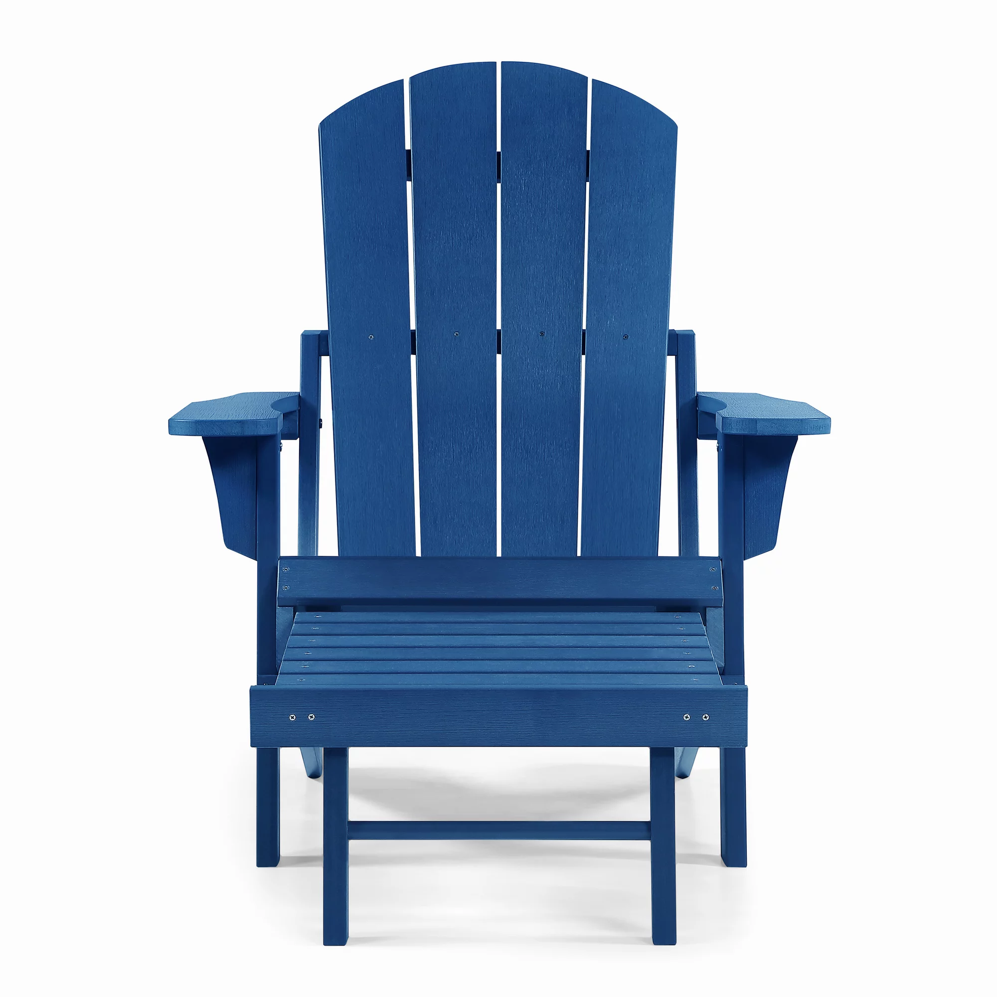 Hurley Stanton Drew Plastic/Resin Folding Adirondack Chair with Ottoman (Navy Blue)