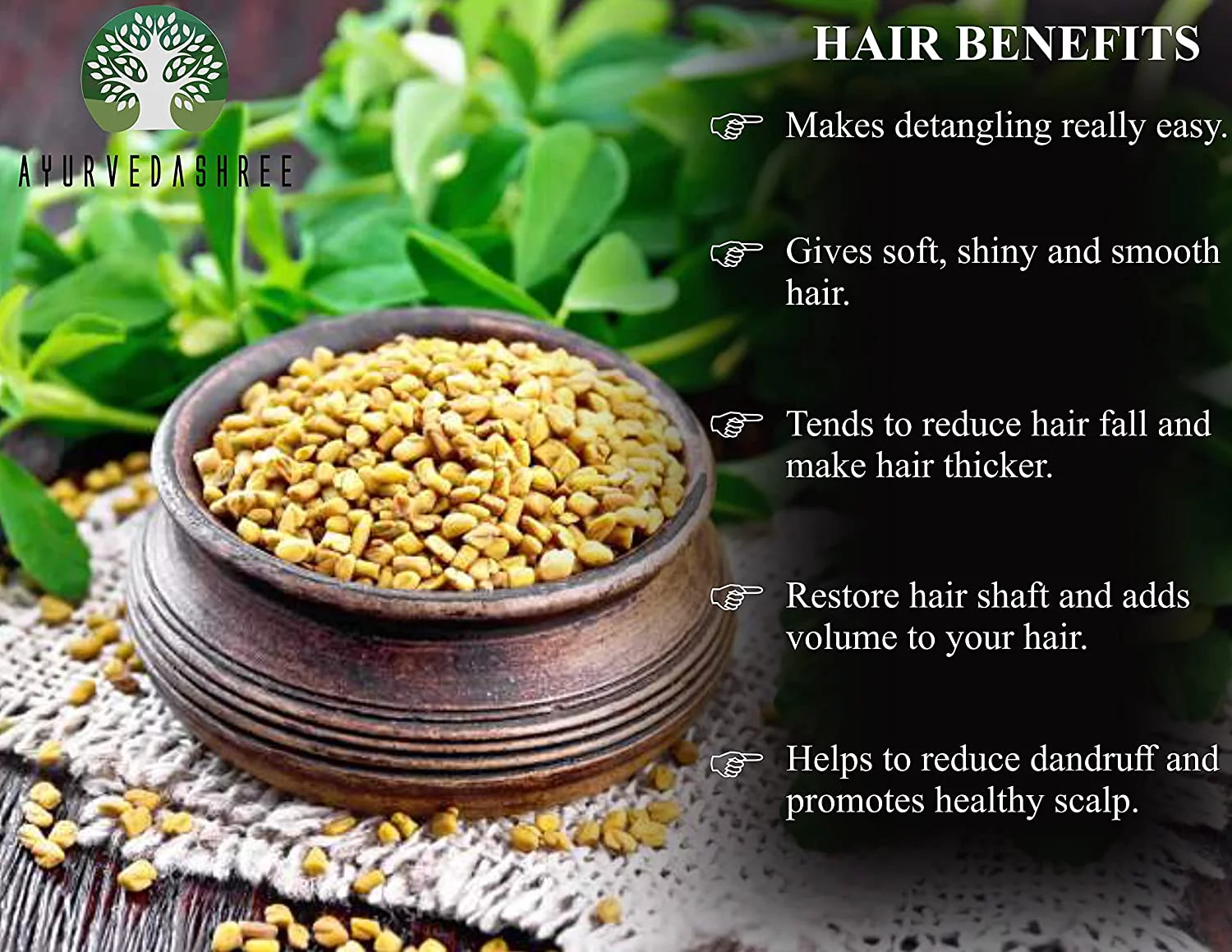 AYURVEDASHREE Fenugreek Seeds Powder 200 Gm, Trigonella foenum-graecum Sd., Methi Powder, Spice Indian Cuisine, Hair Care.