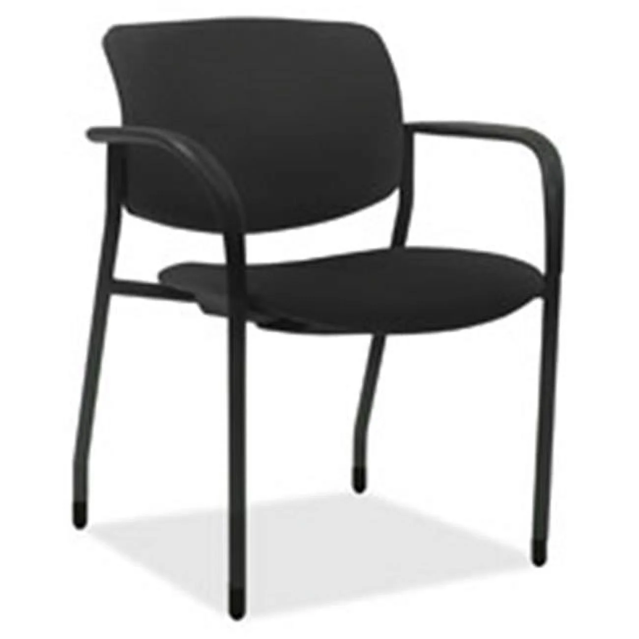 Lorell  Stack Chairs with Plastic Seat & Back, Black