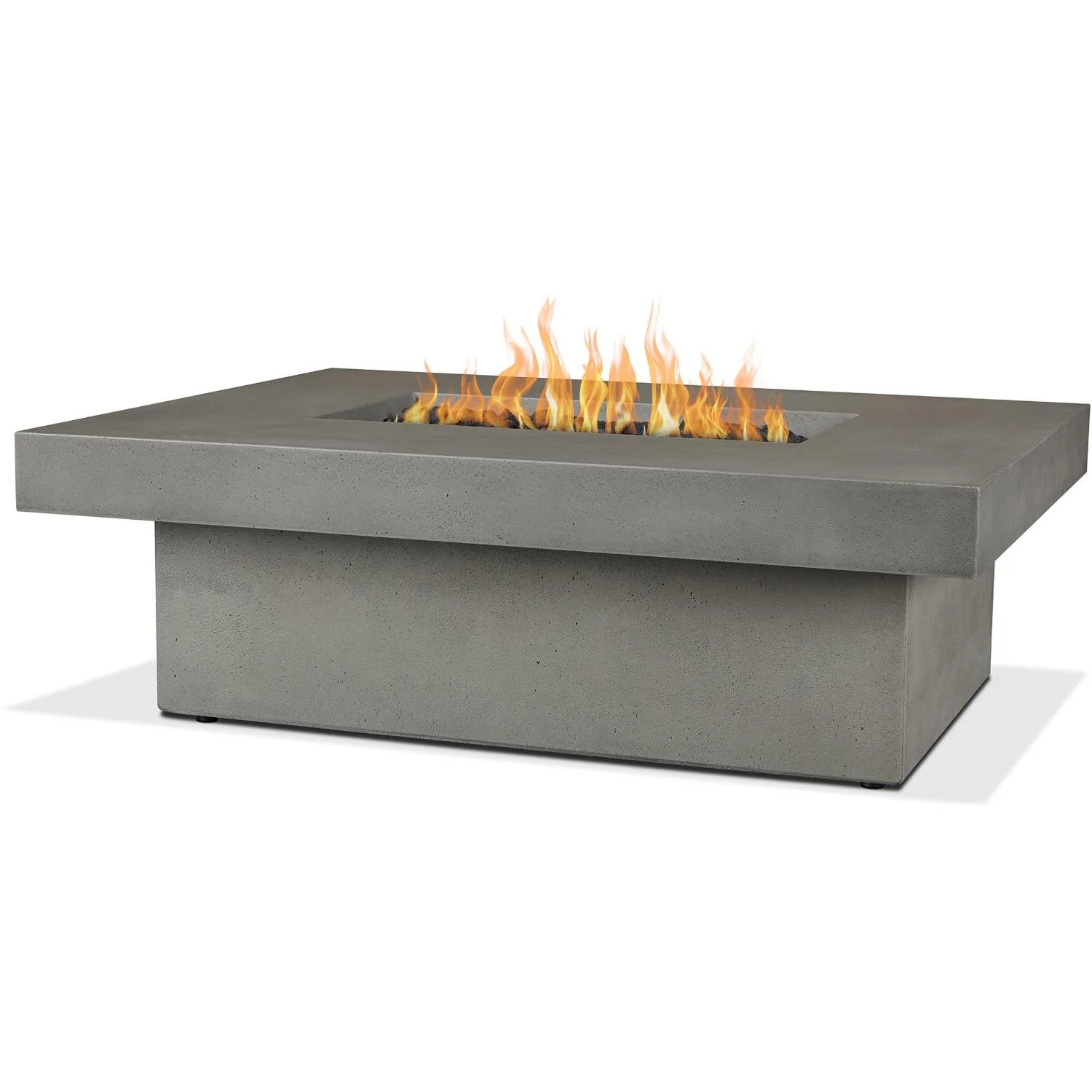 Branchview 60 Inch Rectangular Steel Natural Gas Fire Pit in Ash By BBQGuys Signature