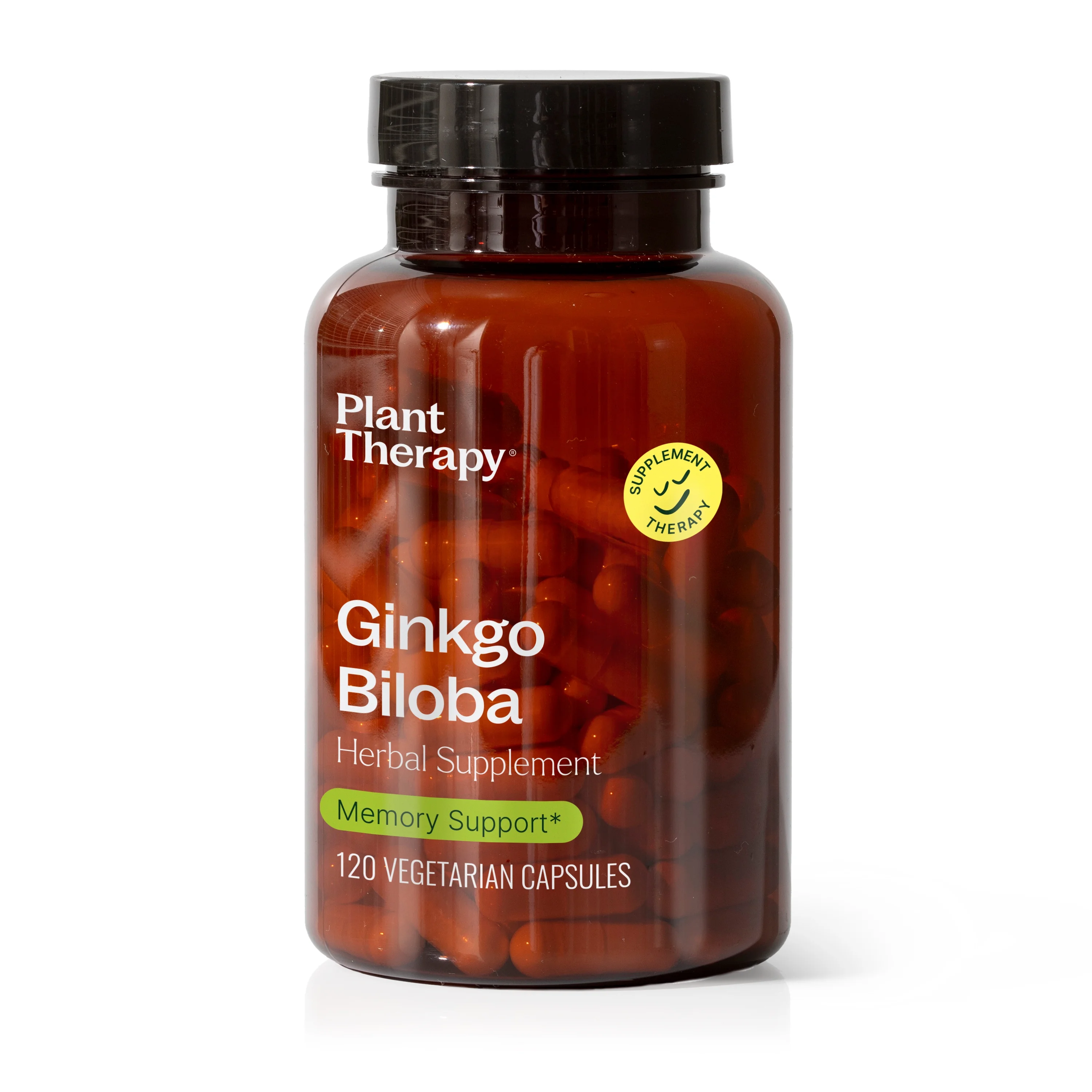 Plant Therapy Ginkgo Biloba Herbal Supplement Capsules, Supports Memory & Cognitive Function, Promotes Healthy Circulation, Antioxidant-Rich, 120 Vegetarian Capsules