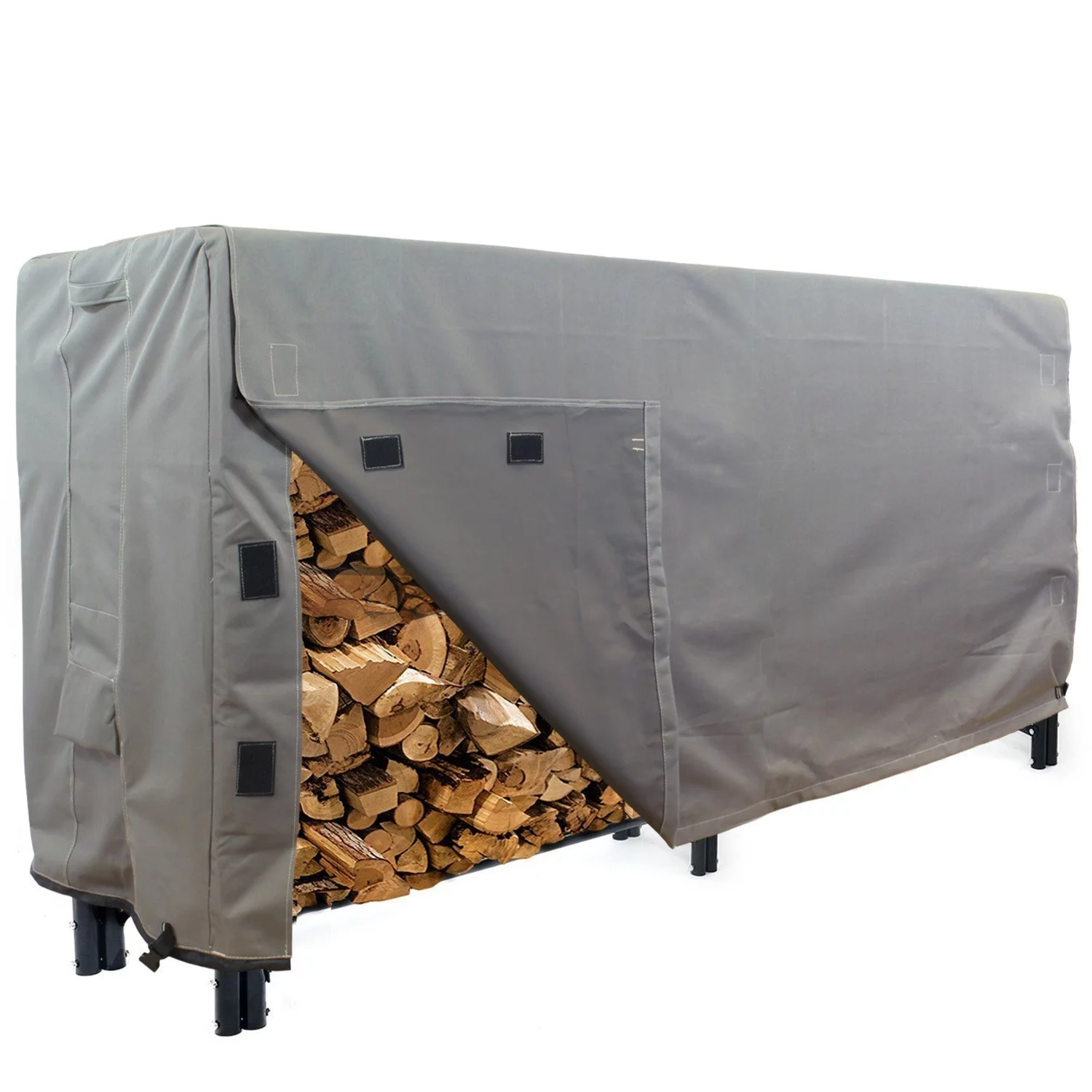 KHOMO GEAR - Heavy Duty Log Rack Cover - 8 Feet - Titan Series - Grey