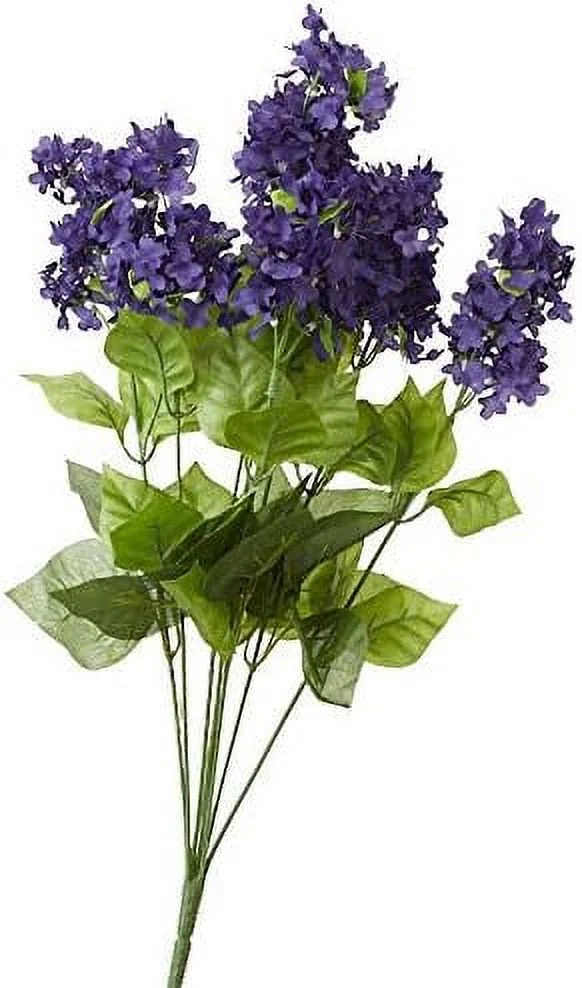 Purple Lilac Silk Flowers Bush - Artificial Purple Lilac Floral Spray For Easter, Spring And Summer Decor (Size: 20