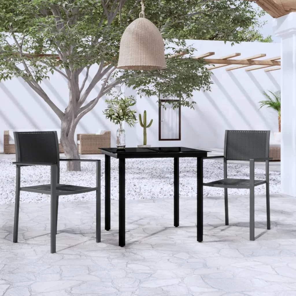 Uteam Patio Dining Set Black 3 Piece