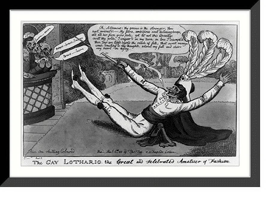 Historic Framed Print, The gay Lothario the great and celebrated amatuer of fashion.E. -s [Elmes], scult., 17-7/8